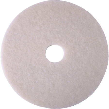 3M Floor Polishing Pads, 14", White, PK 5 MMM4100N14